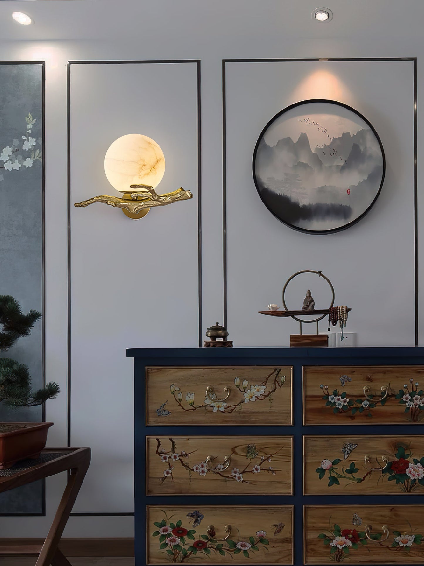 Retro Twigs Alabaster Wall Lamp