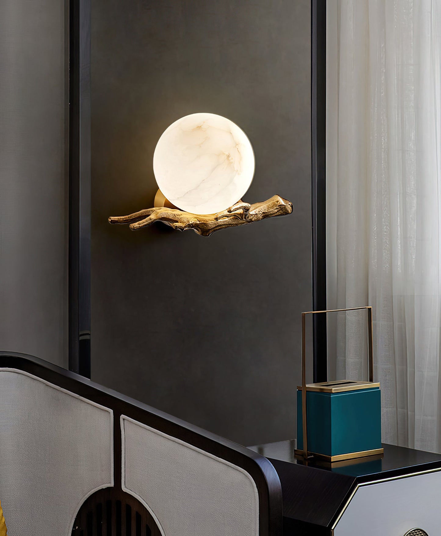 Retro Twigs Alabaster Wall Lamp