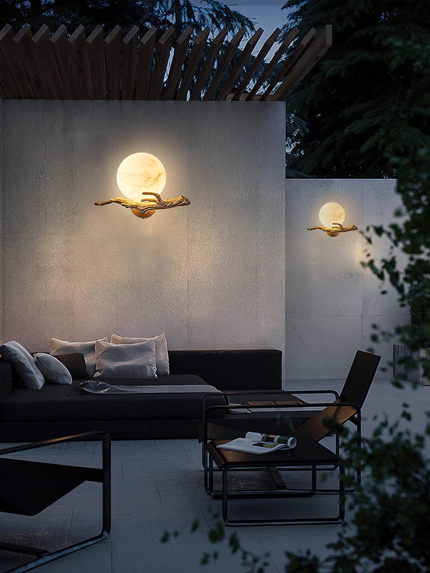 Retro Twigs Alabaster Wall Lamp