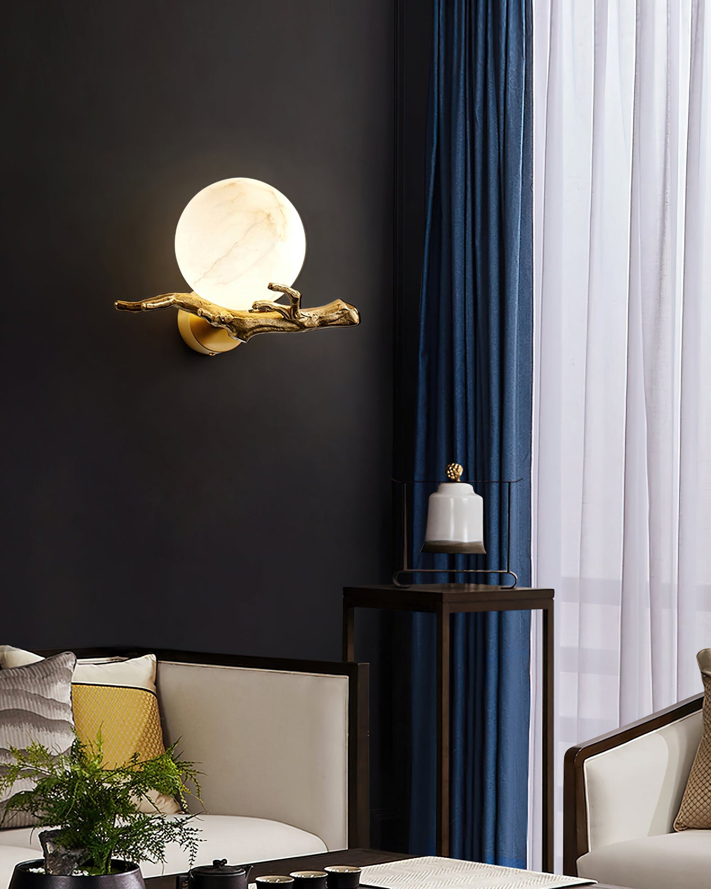 Retro Twigs Alabaster Wall Lamp