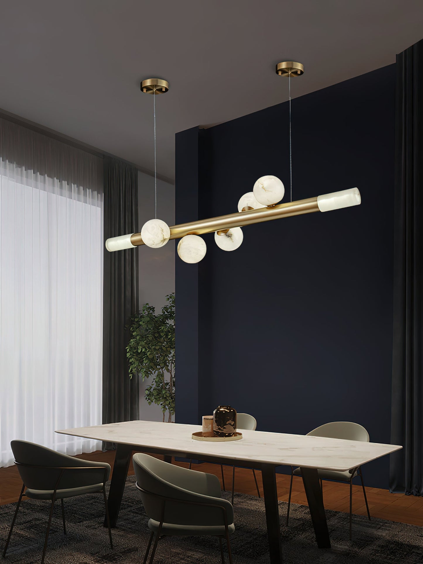 RoMi Carrara Alabaster Pendant Light