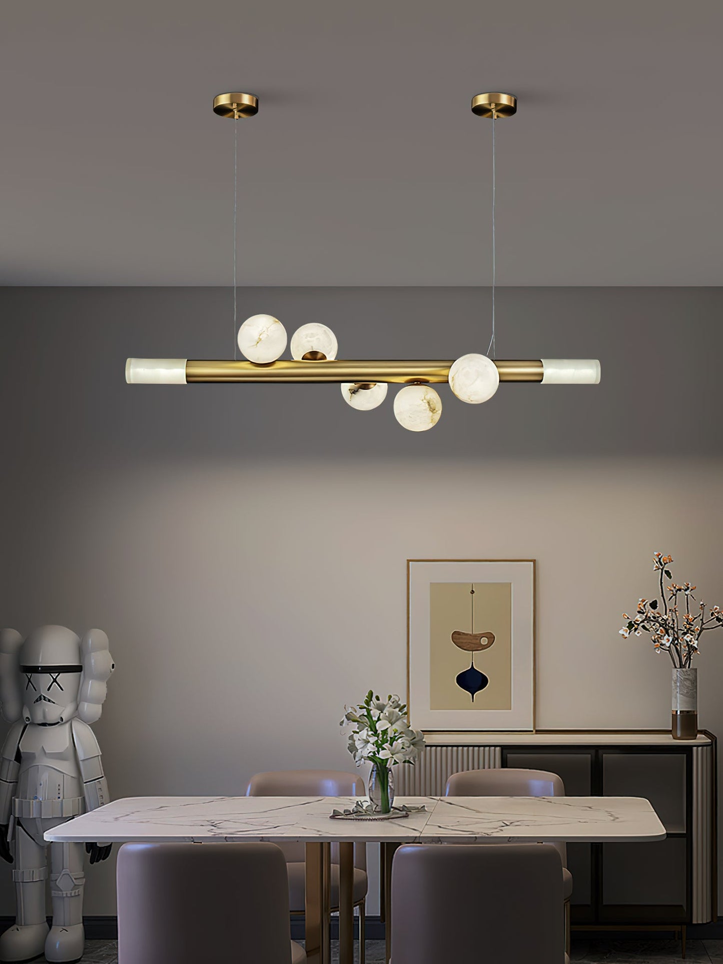 RoMi Carrara Alabaster Pendant Light