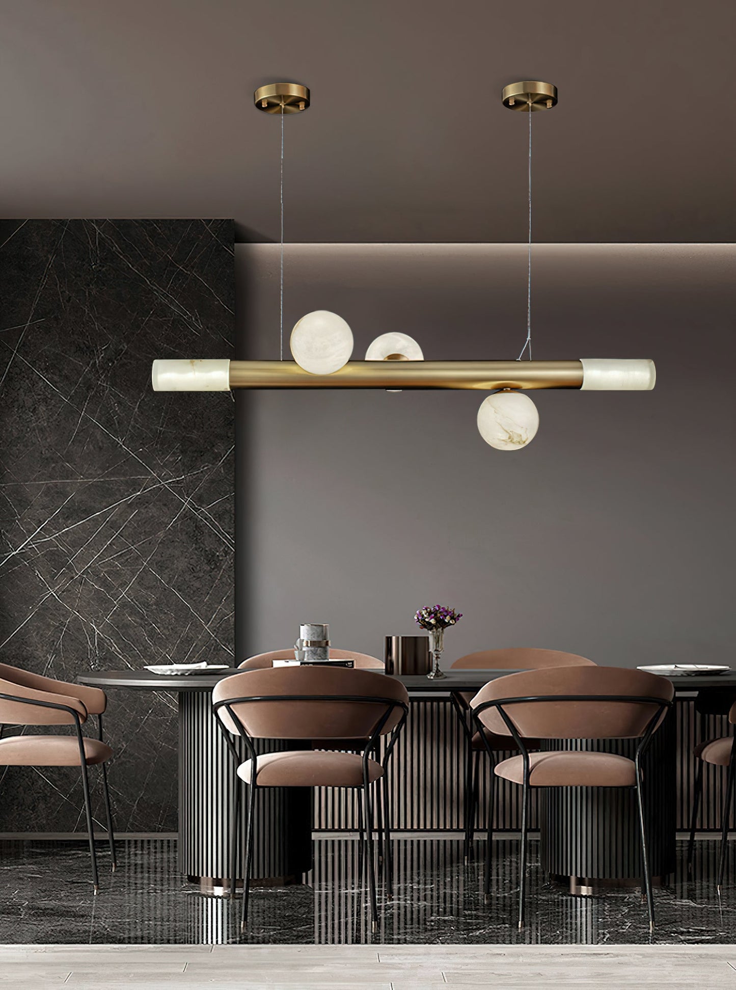 RoMi Carrara Alabaster Pendant Light