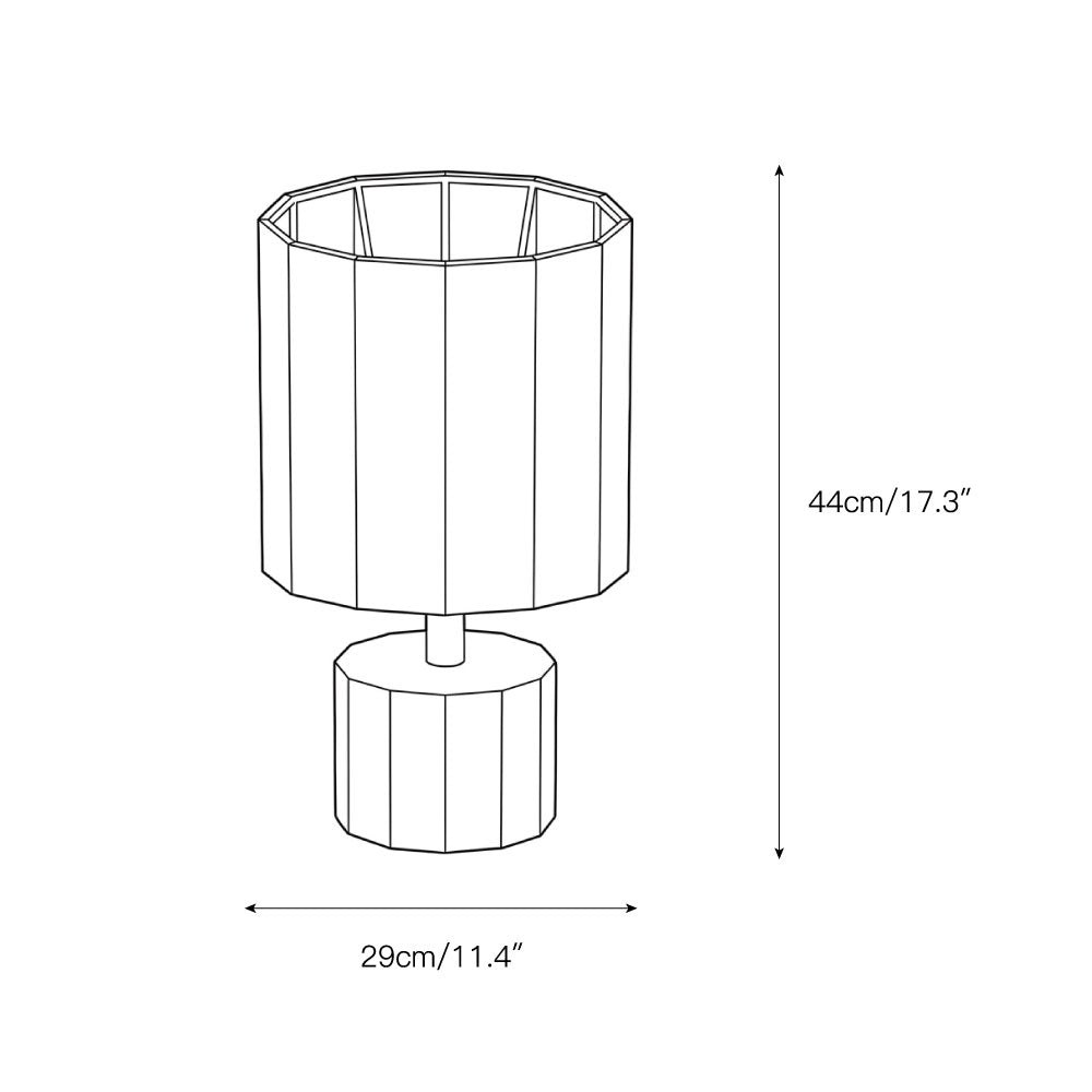 Roma Dodecagon Travertine Table Lamp