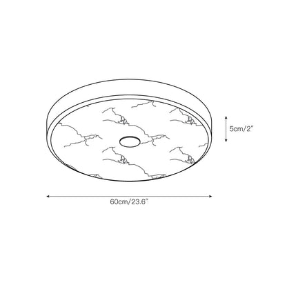Round Mosaic Alabaster Ceiling Lamp