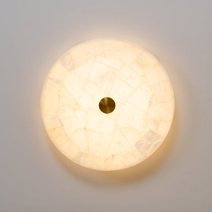 Round Mosaic Alabaster Ceiling Lamp