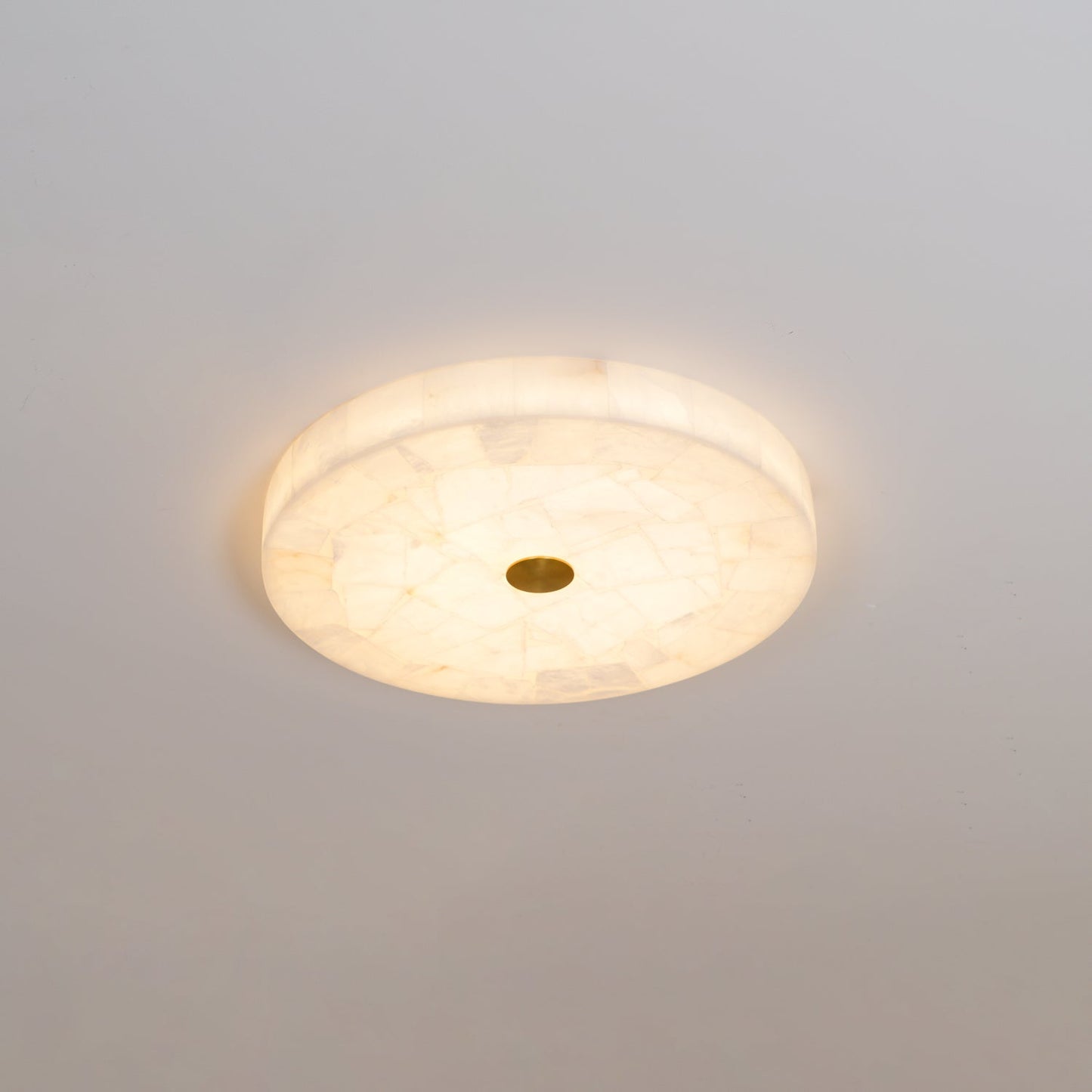 Round Mosaic Alabaster Ceiling Lamp