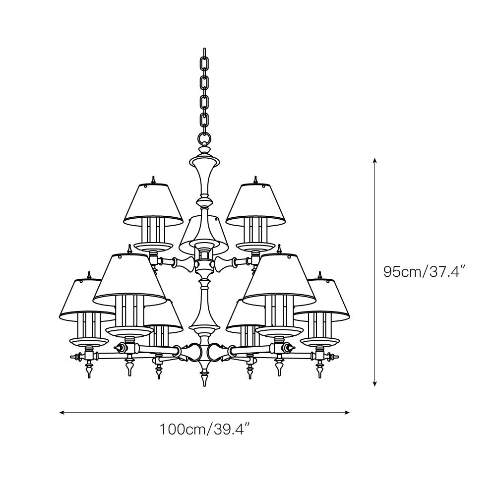 Multi-Arm Brass Candle Chandelier