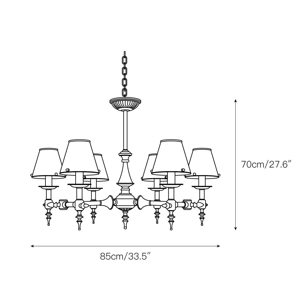 Multi-Arm Brass Candle Chandelier