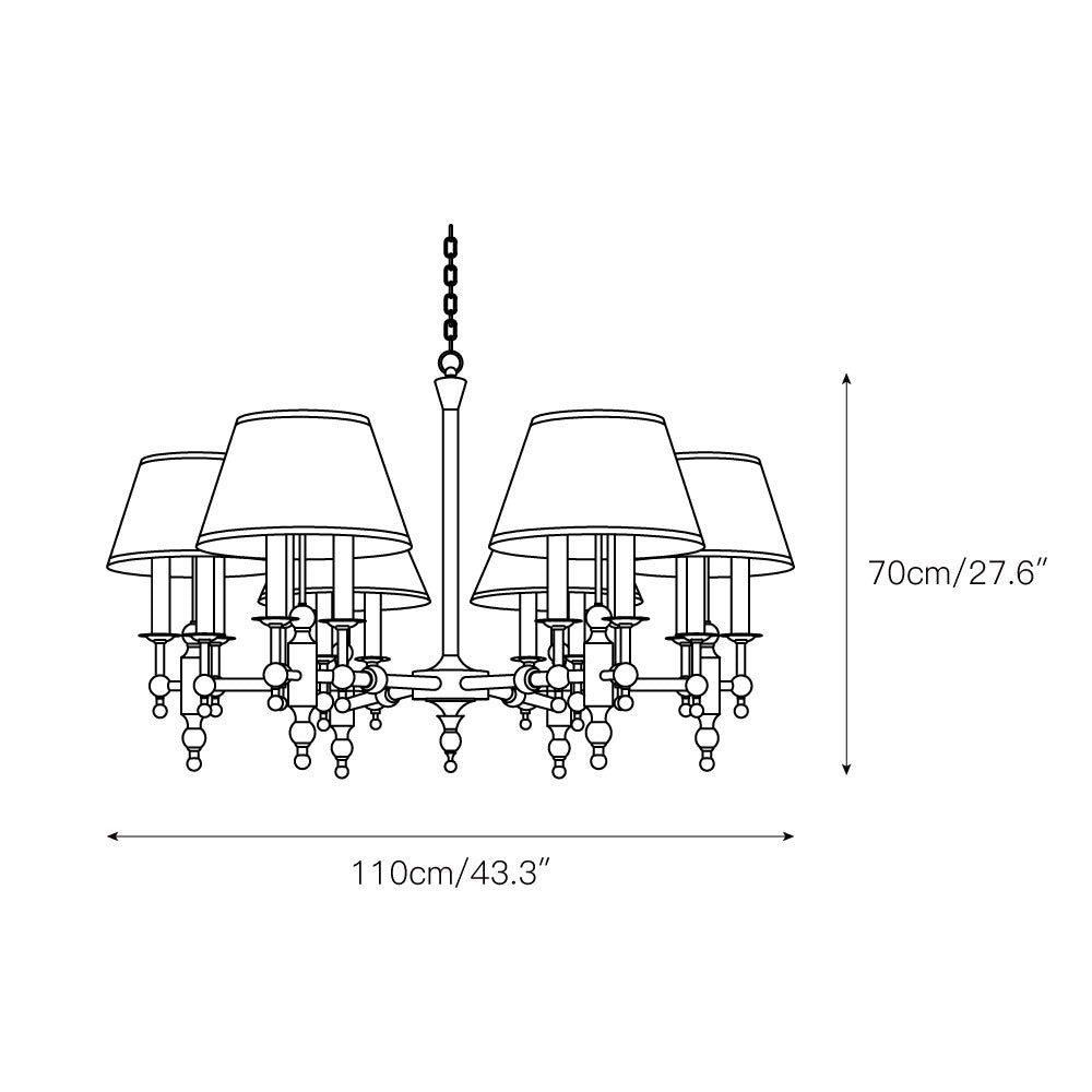 Multi-Arm Brass Candle Chandelier