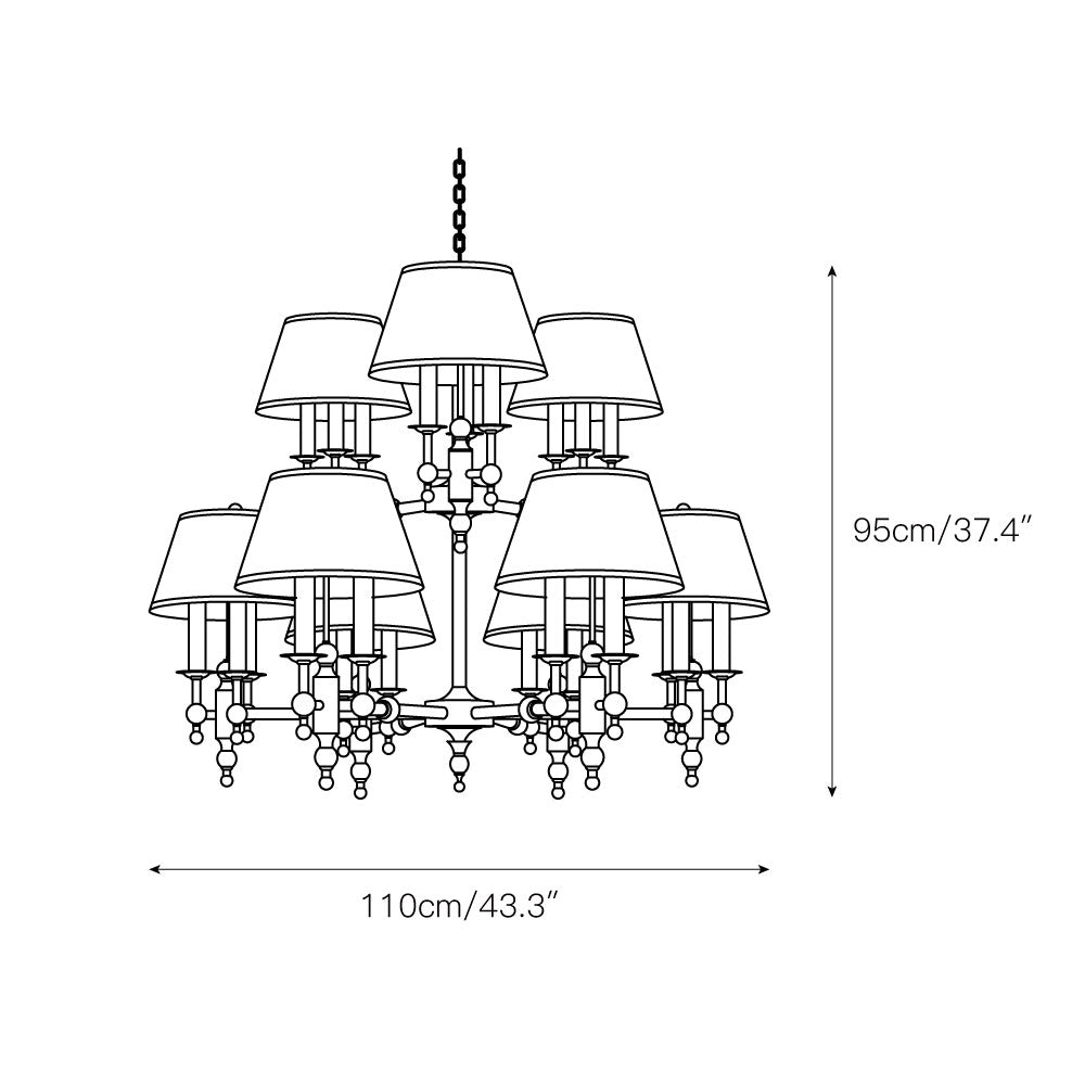 Multi-Arm Brass Candle Chandelier