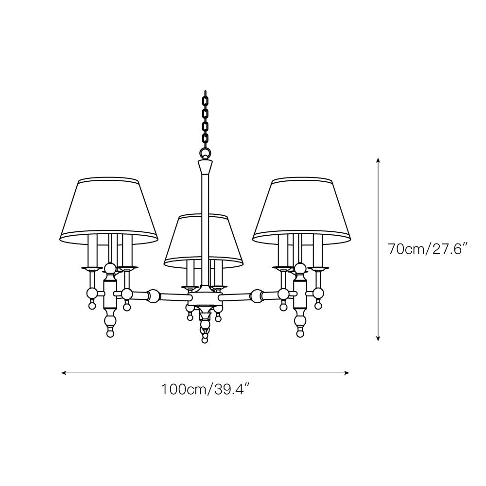 Multi-Arm Brass Candle Chandelier