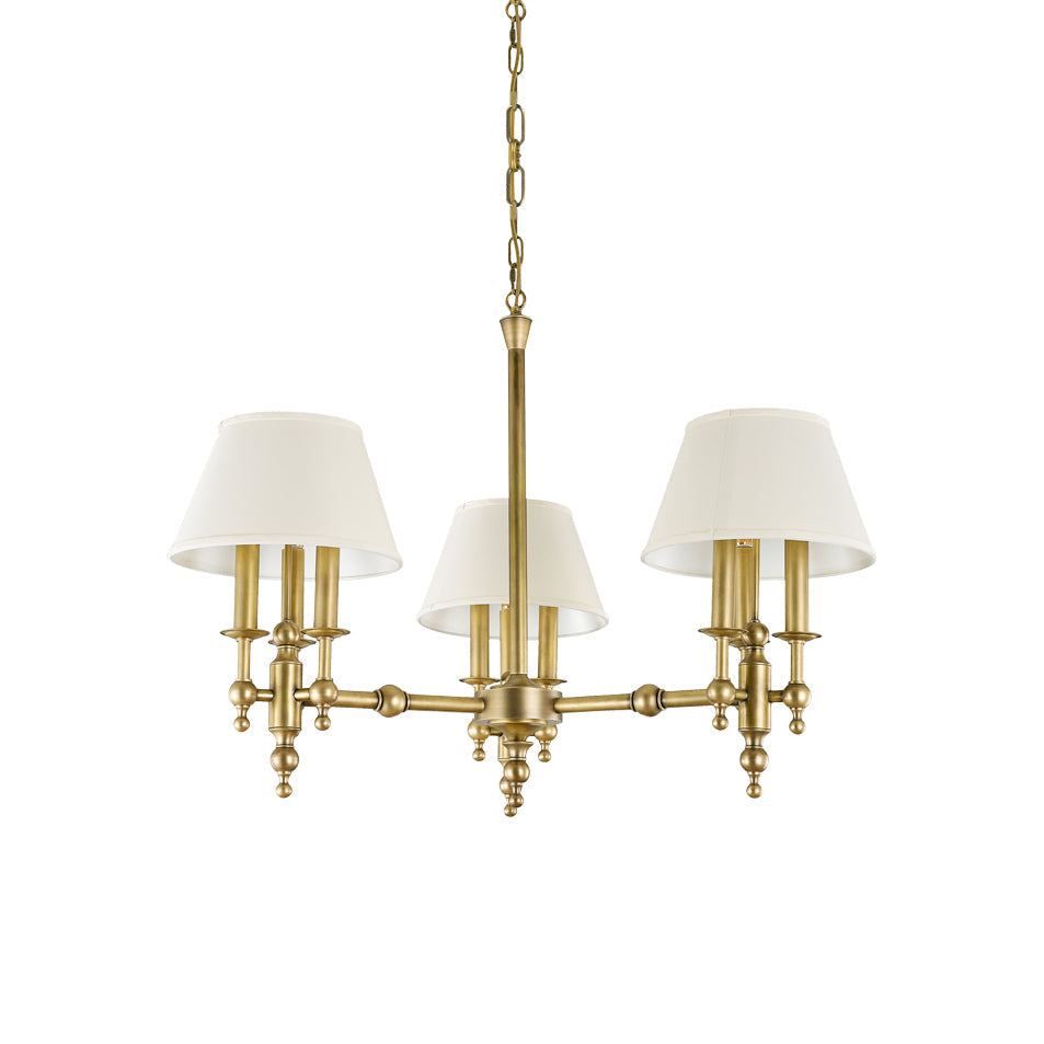 Multi-Arm Brass Candle Chandelier
