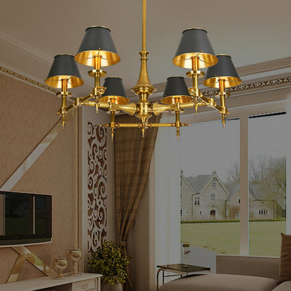 Multi-Arm Brass Candle Chandelier