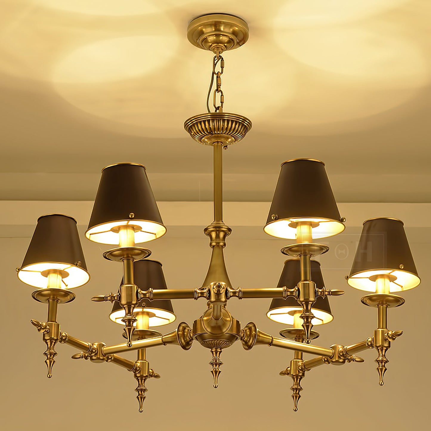 Multi-Arm Brass Candle Chandelier