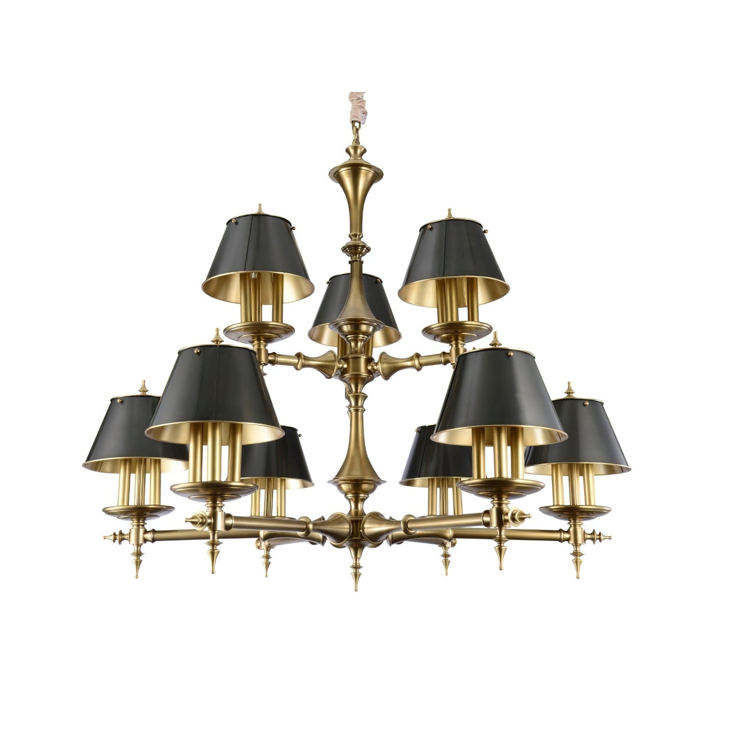 Multi-Arm Brass Candle Chandelier