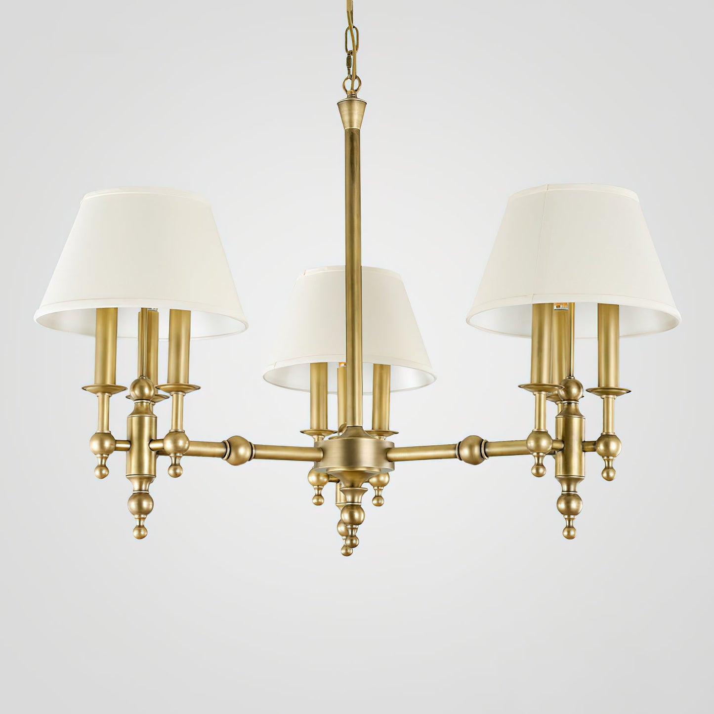 Multi-Arm Brass Candle Chandelier