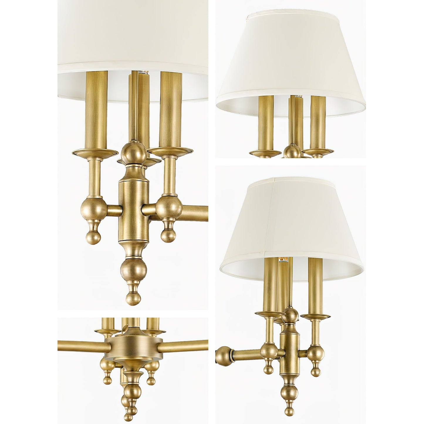 Multi-Arm Brass Candle Chandelier