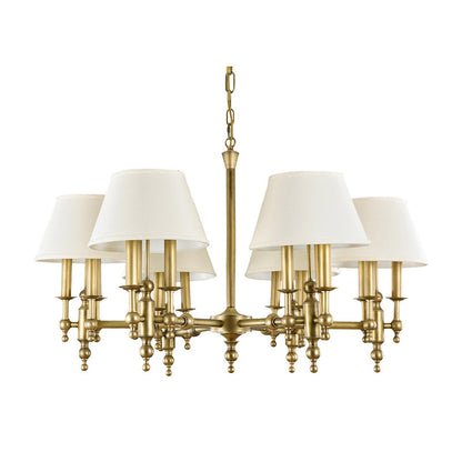 Multi-Arm Brass Candle Chandelier