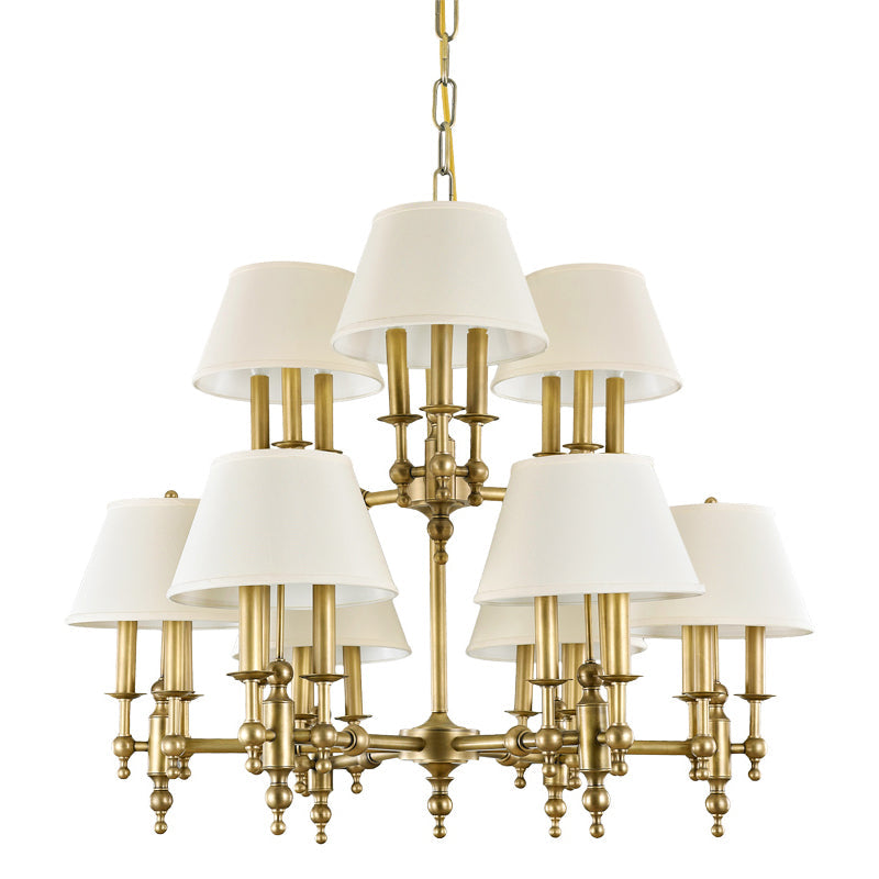 Multi-Arm Brass Candle Chandelier