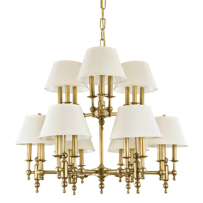 Multi-Arm Brass Candle Chandelier