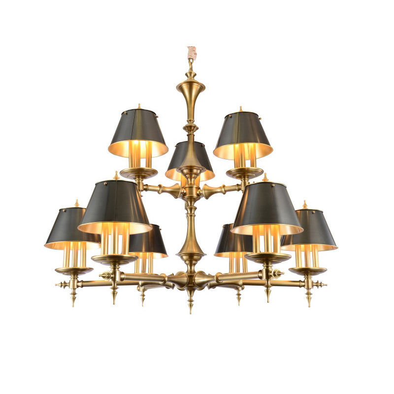 Multi-Arm Brass Candle Chandelier