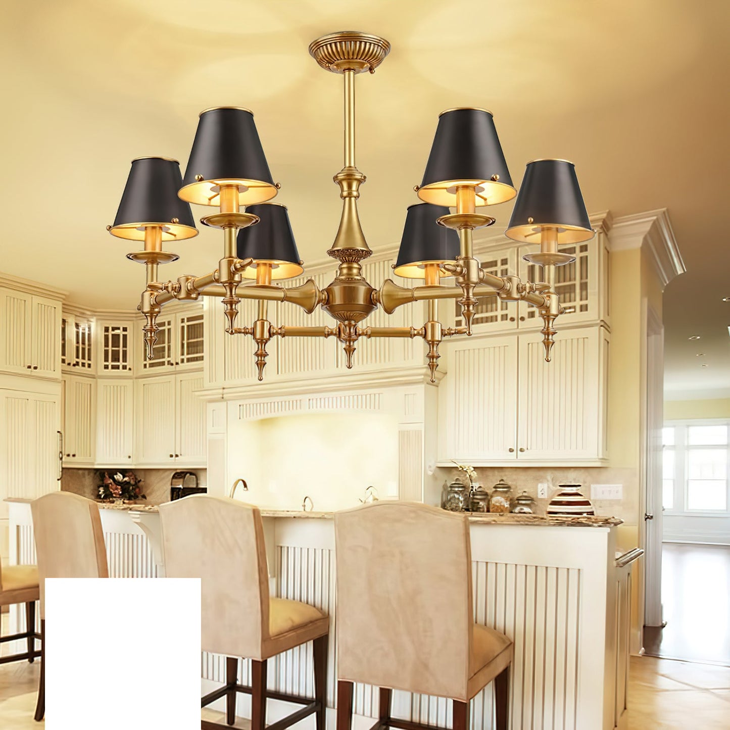 Multi-Arm Brass Candle Chandelier