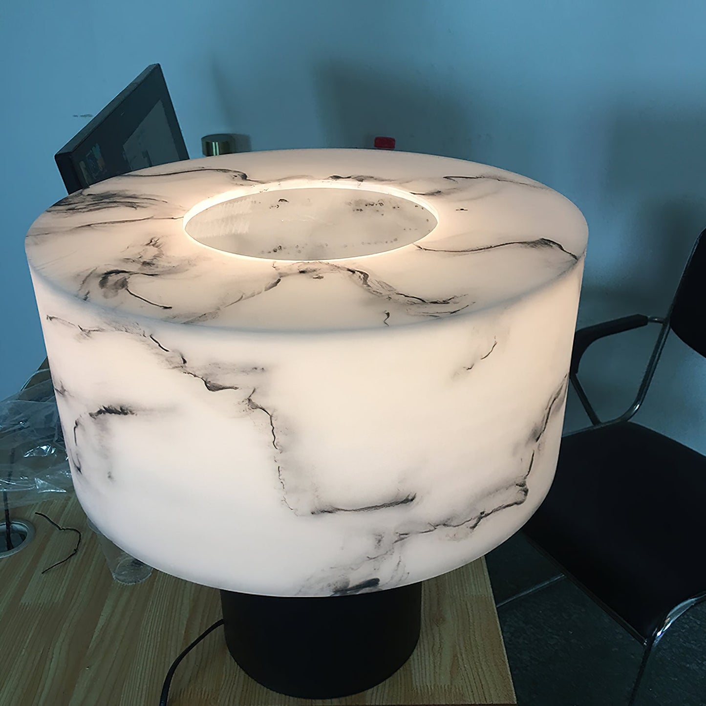 Small Solid Alabaster Table Lamp