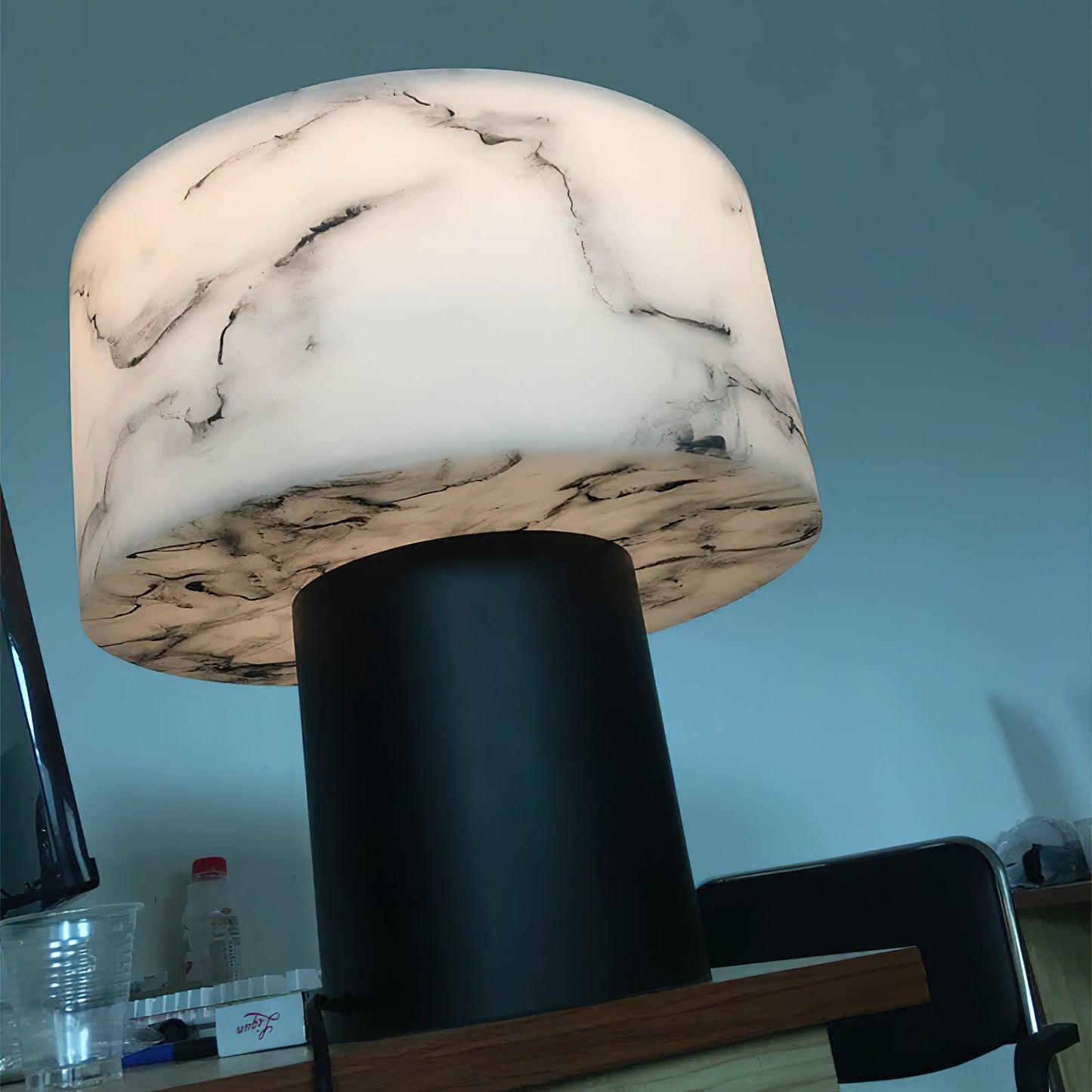Small Solid Alabaster Table Lamp