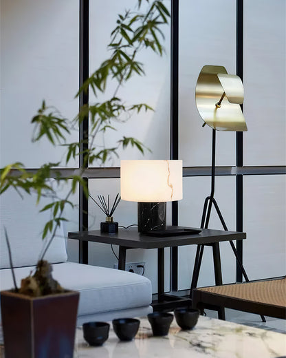 Small Solid Alabaster Table Lamp