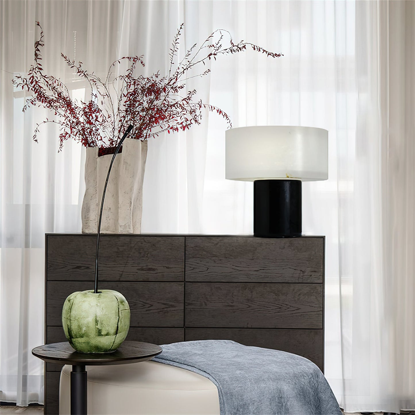 Small Solid Alabaster Table Lamp
