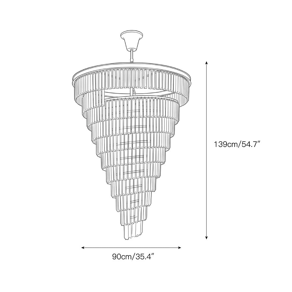Spiral Tiered Layered Crystal Chandelier