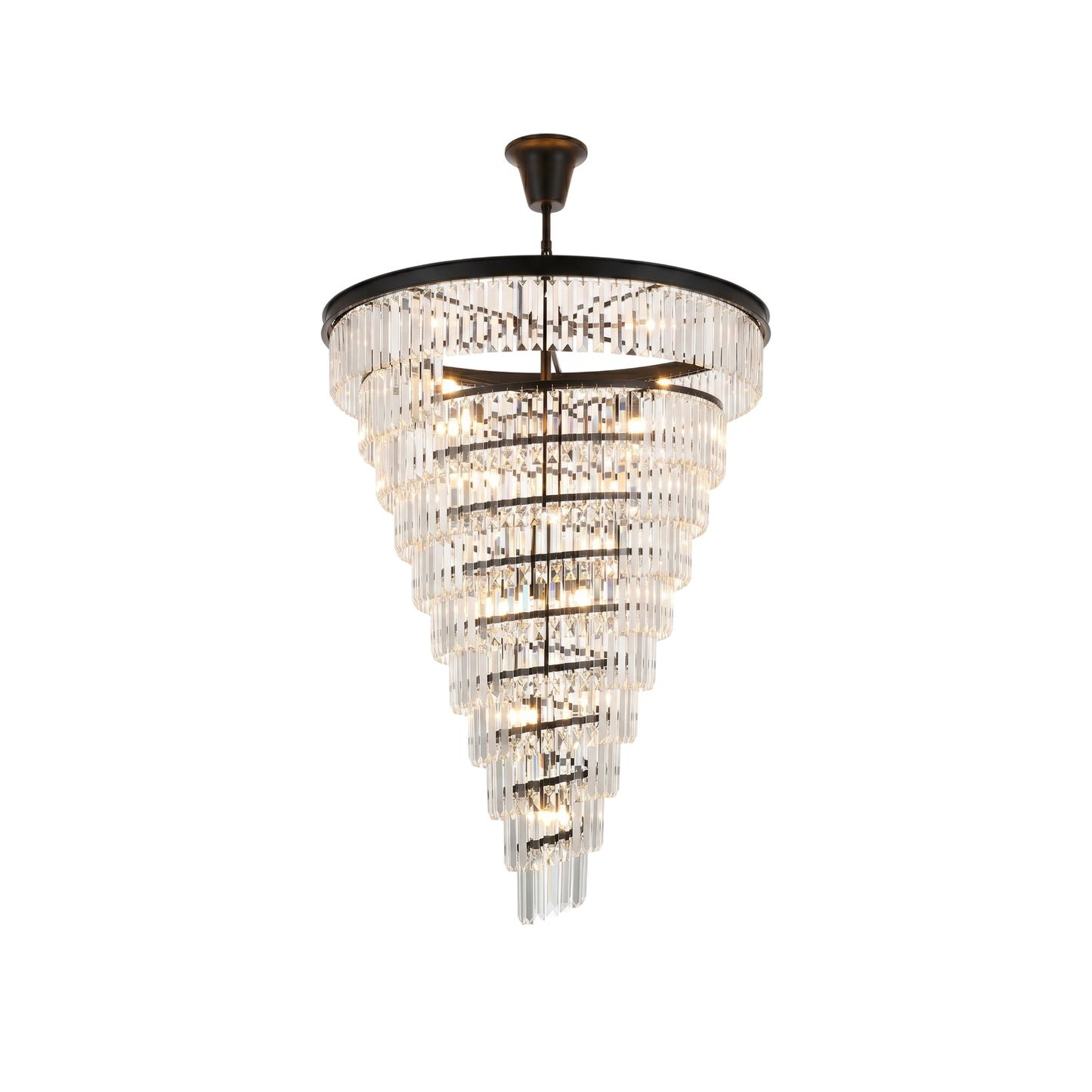 Spiral Tiered Layered Crystal Chandelier