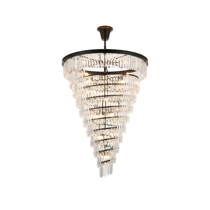 Spiral Tiered Layered Crystal Chandelier