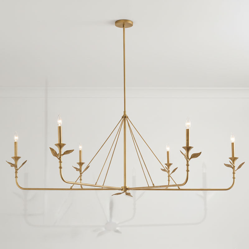 Branching Leaf Linear Chandelier