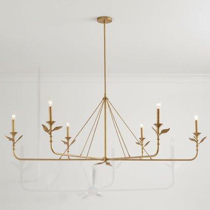 Branching Leaf Linear Chandelier