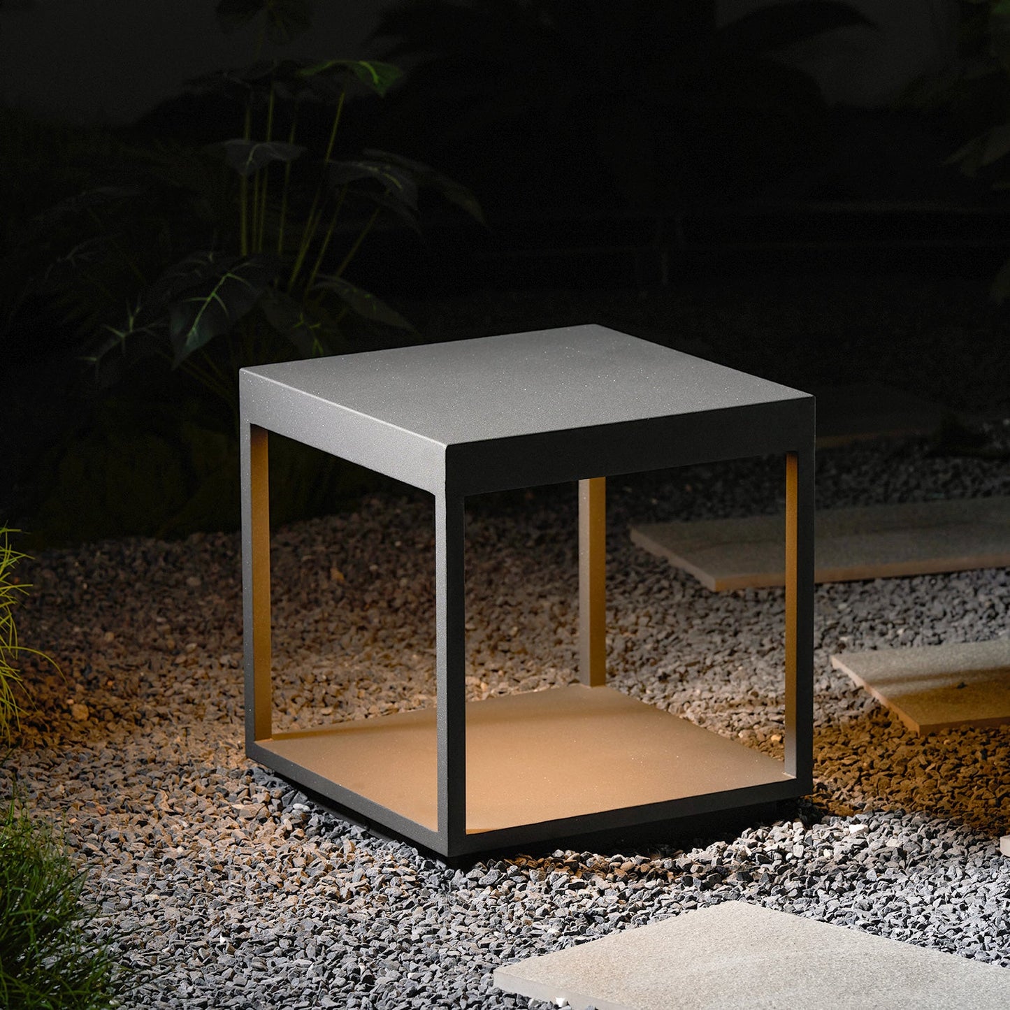 Square Frame Fence Post Outdoor Light
