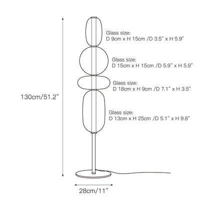 Stacked Glass Pebble Floor Lamp