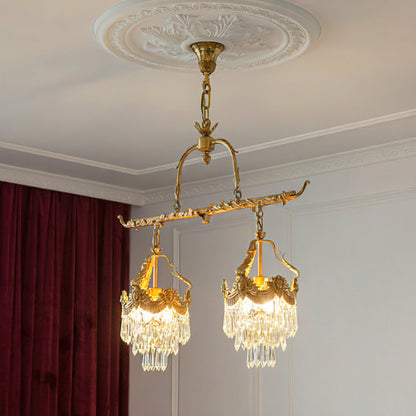 Stained Crystal Linear Pendant Lamp