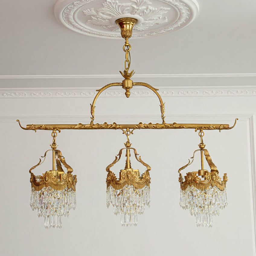 Stained Crystal Linear Pendant Lamp