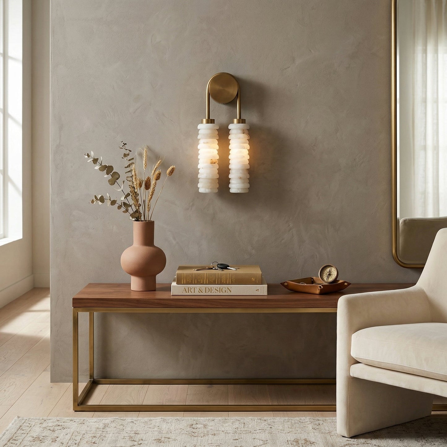Payson Double Alabaster Wall Lamp