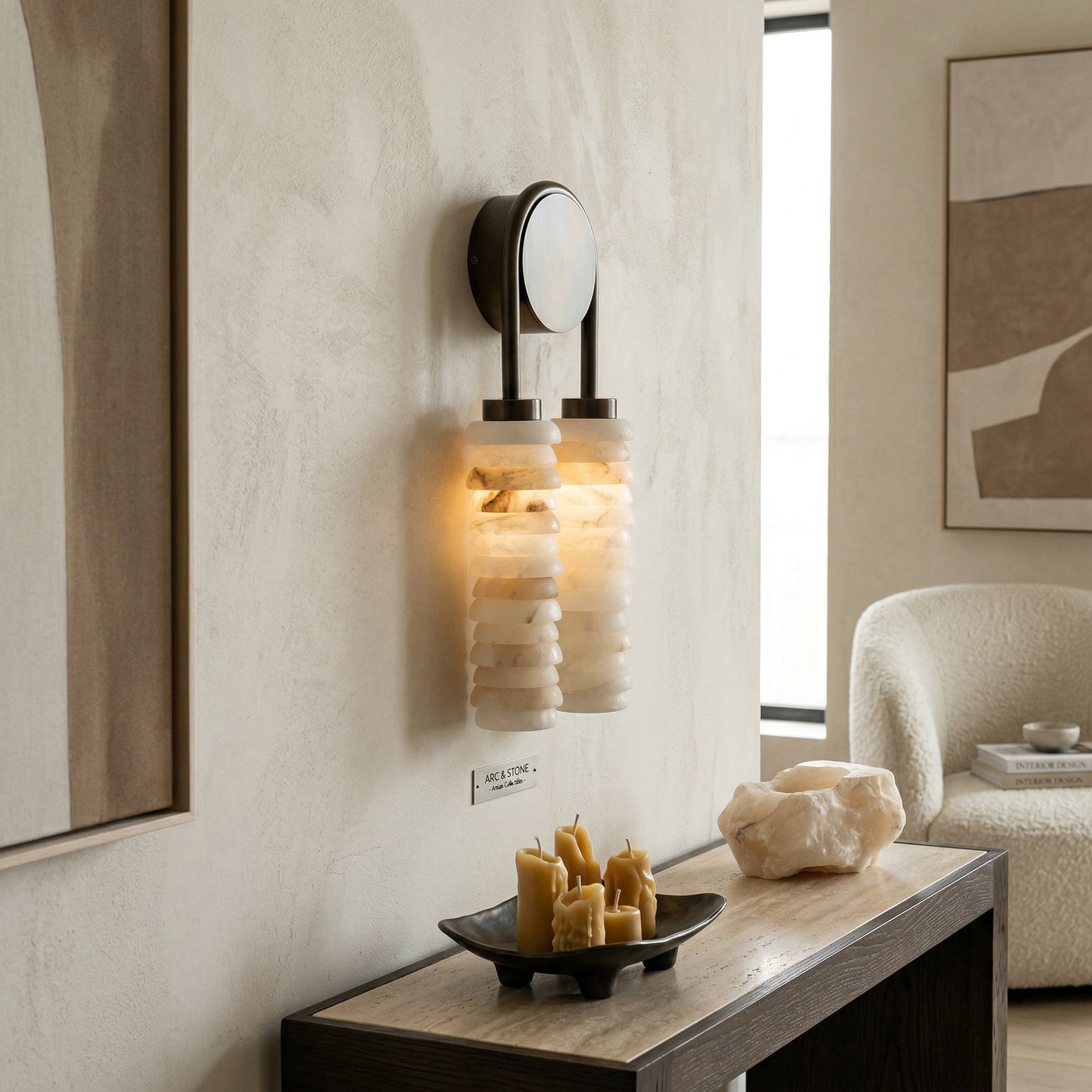Payson Double Alabaster Wall Lamp