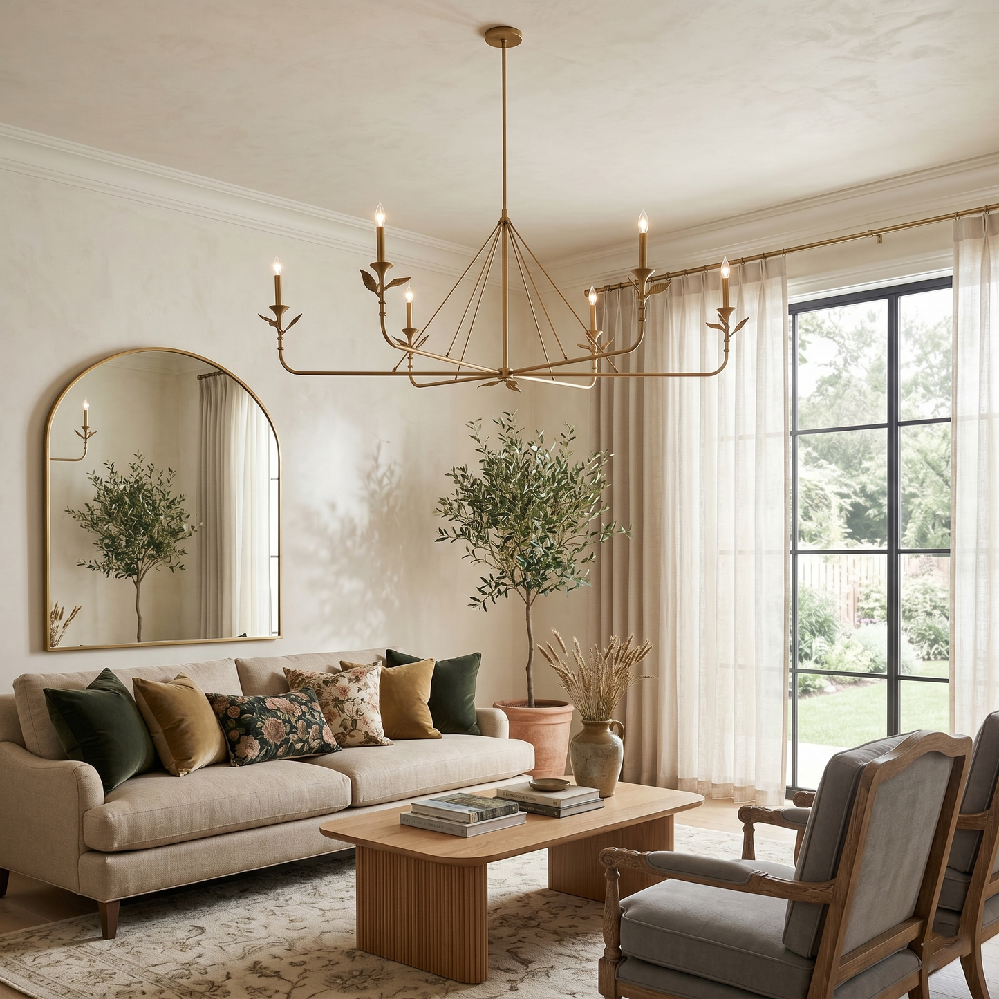 Branching Leaf Linear Chandelier