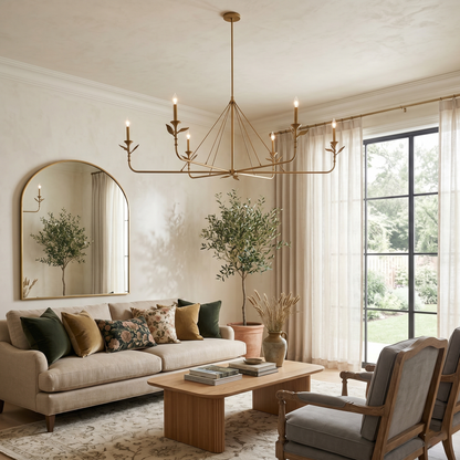 Branching Leaf Linear Chandelier