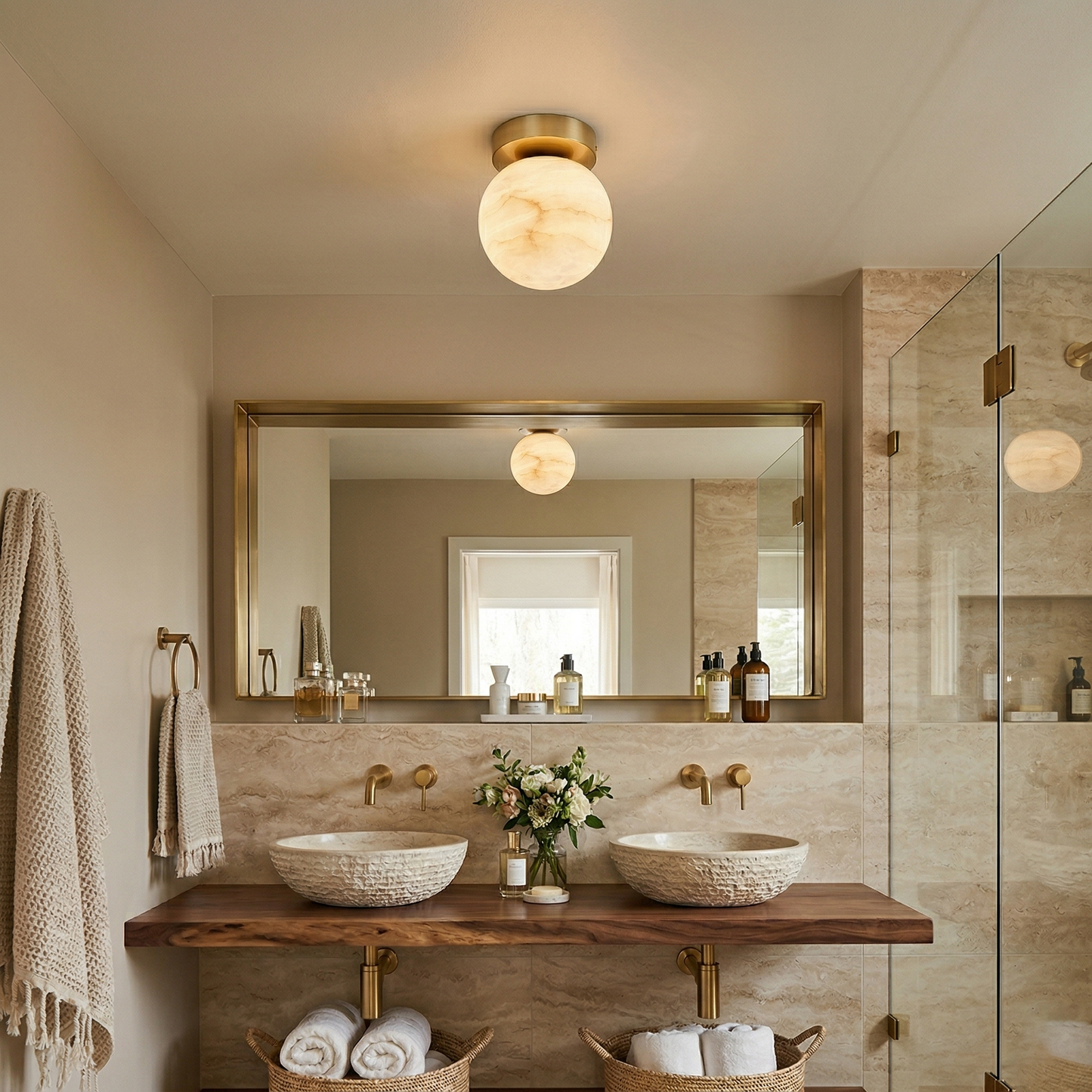 Melange Alabaster Ceiling Light