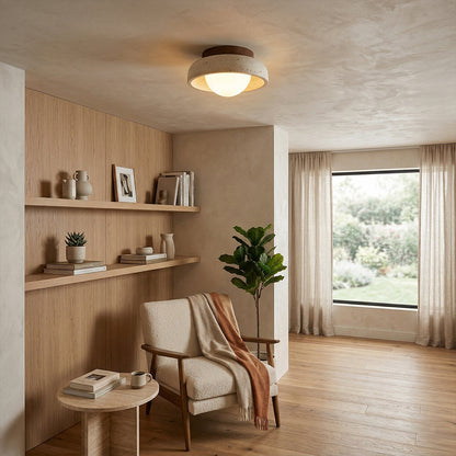 Piedra Travertine Ceiling Lamp