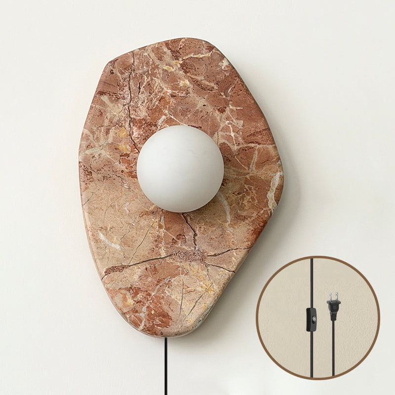 Textured Marble Plug-in Wall Lamp