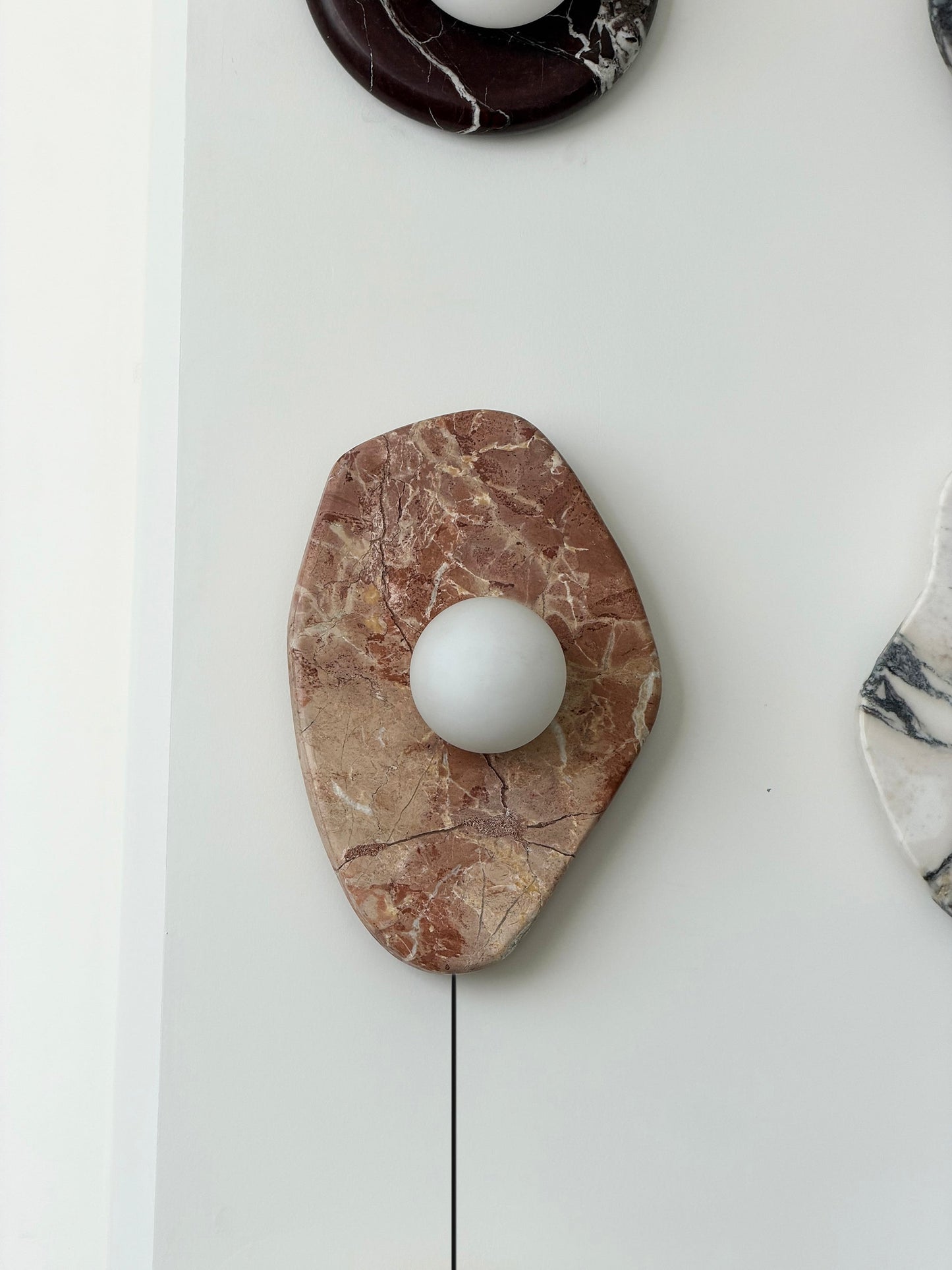Textured Marble Plug-in Wall Lamp
