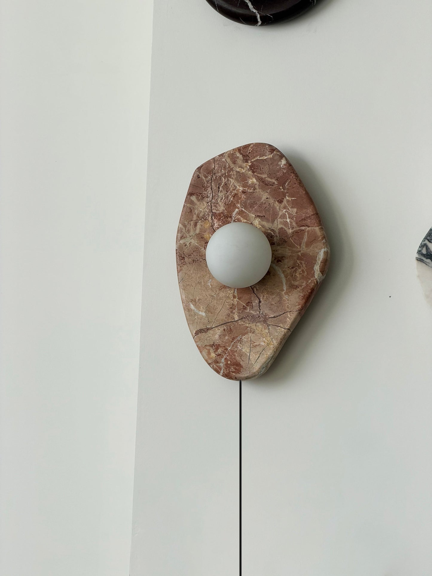 Textured Marble Plug-in Wall Lamp