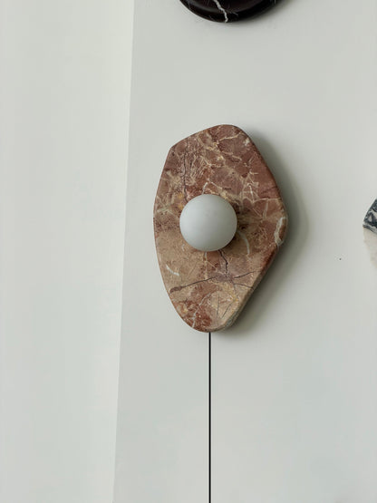 Textured Marble Plug-in Wall Lamp